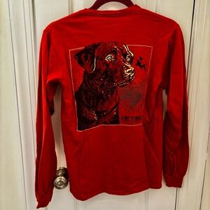 Heybo Outdoors Orange Lab Long Sleeve Tee Hunting Preshrunk Cottin